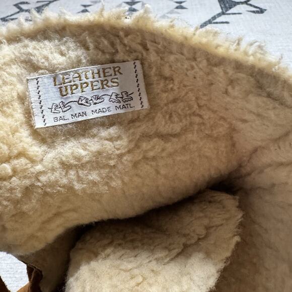 VTG 70s Winter Boots Brown Suede Shearling Lace Up Size 10 Apres Ski Made in USA - Picture 8 of 9